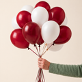 10 Mix & Match Balloons in ivory red
