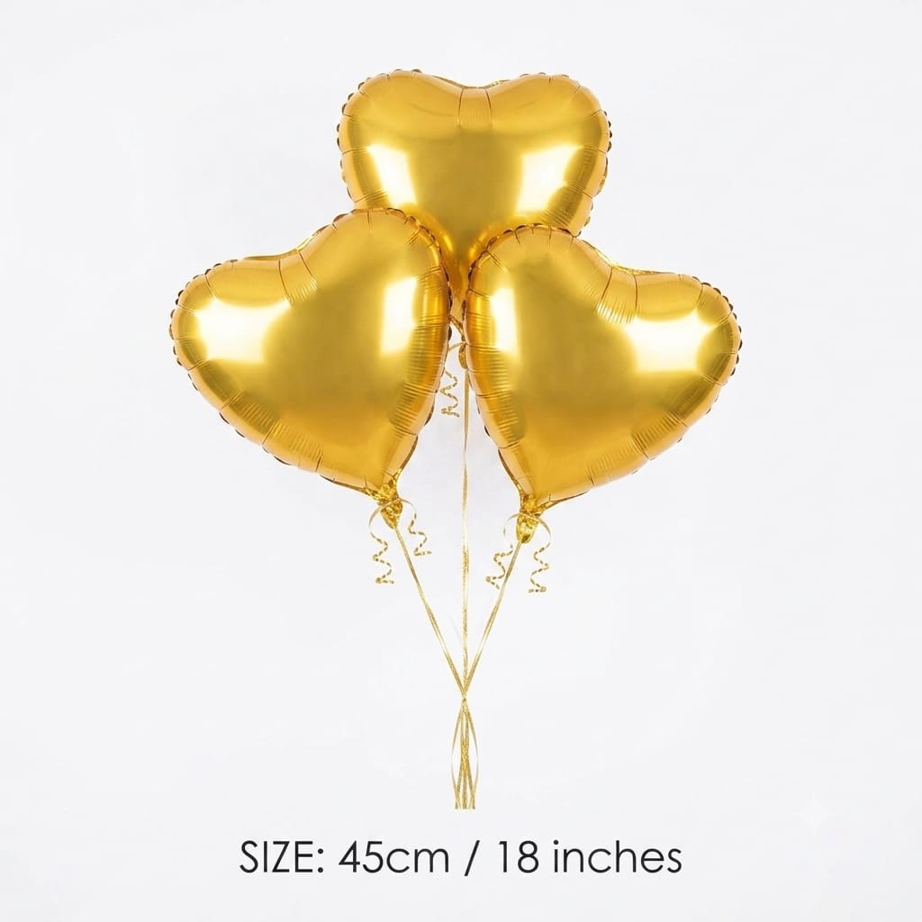 Golden Heart Bundle Balloons