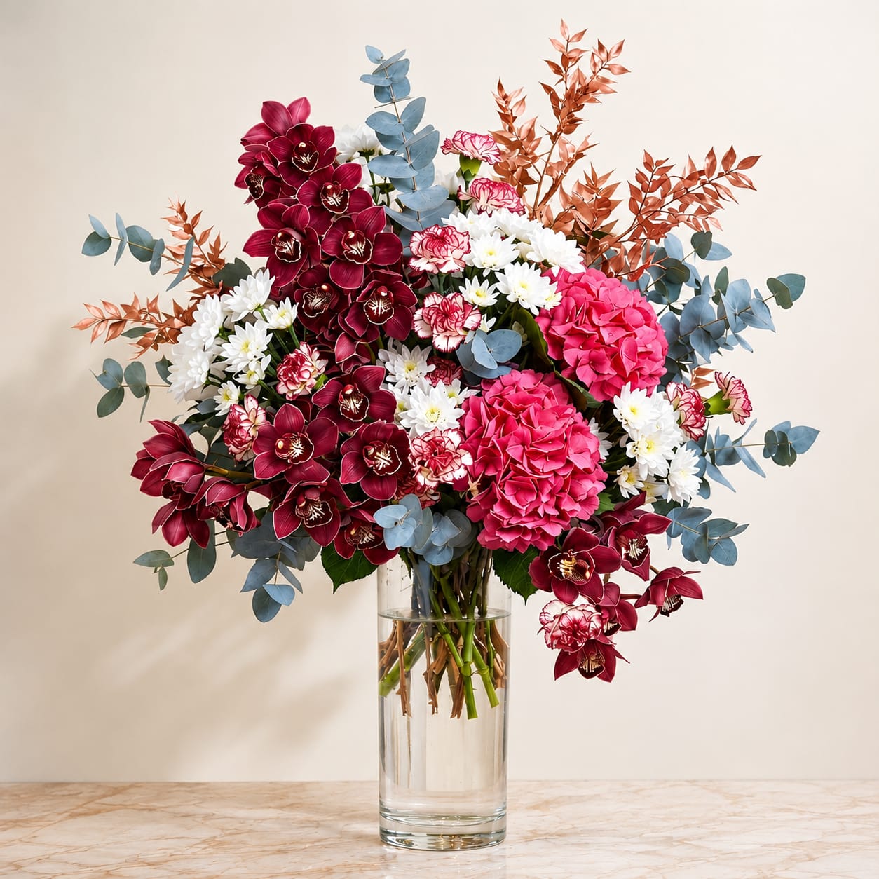 Burgundy Blush Elegance Vase Arrangement