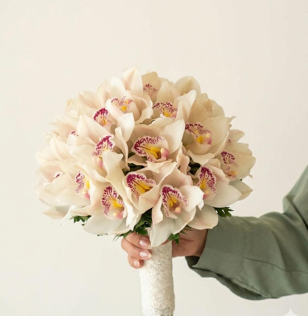 Monofloral Cymbidium Orchid Bridal Bouquet