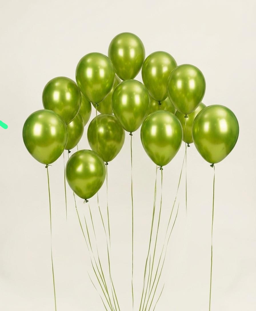 15 Natural Latex Lime Green Balloons