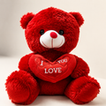 Red Bear with I Love you Cushion in Red