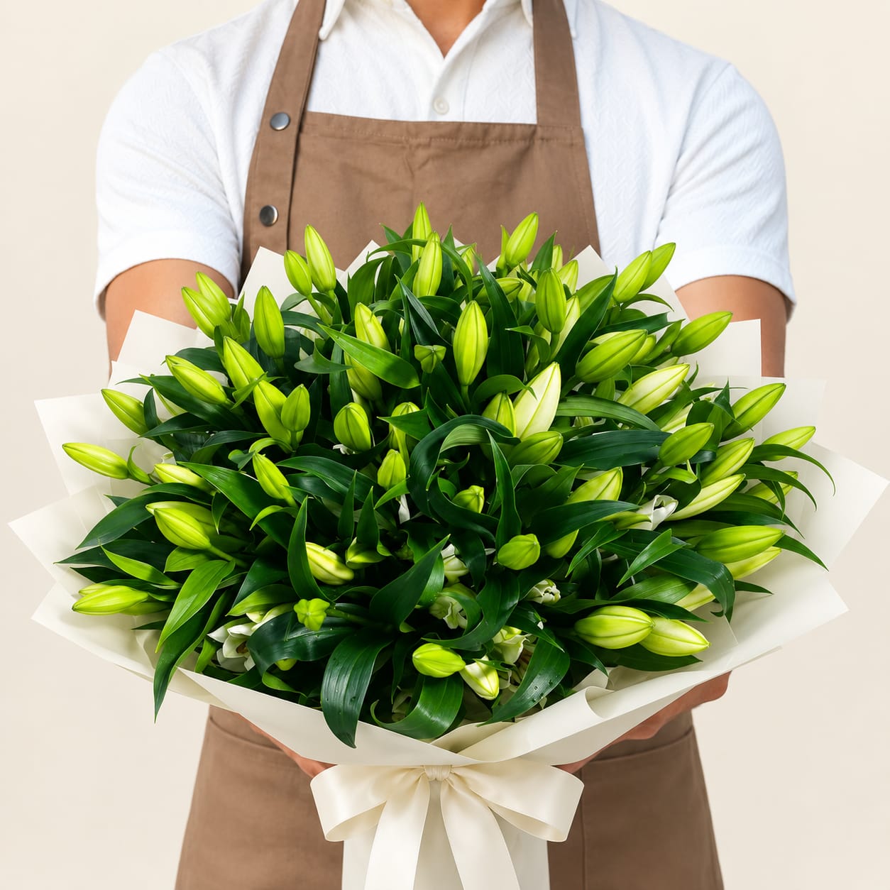 White Lilium Premium Bouquet