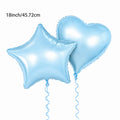 Blue Heart Star Foil Balloons