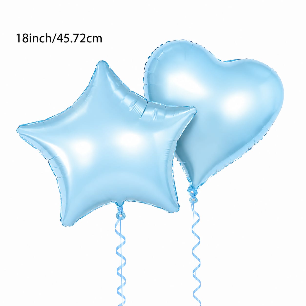 Blue Heart Star Foil Balloons