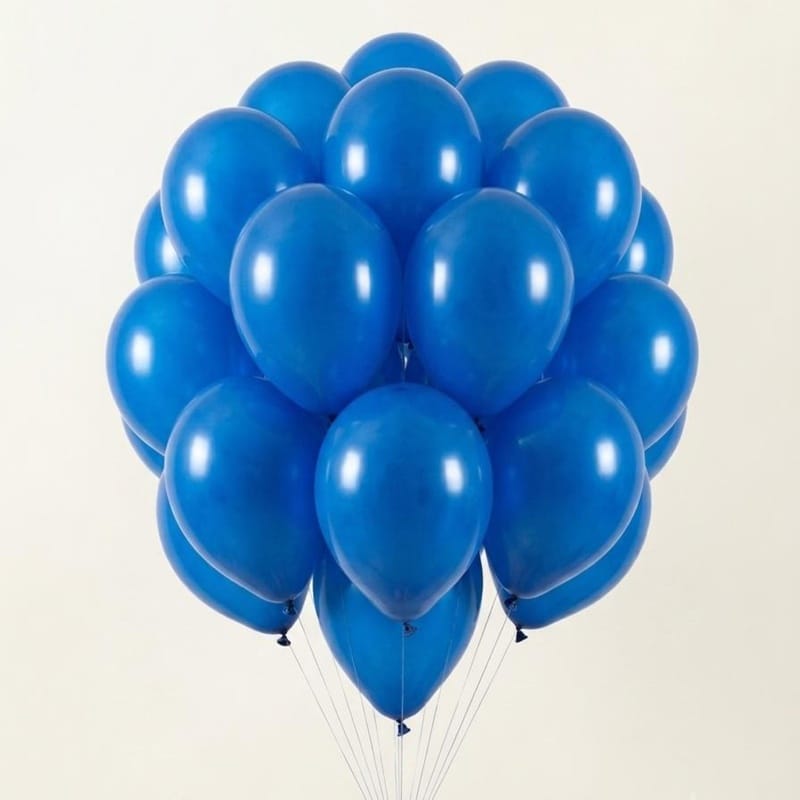 15 Royal Blue Natural Latex Helium Filled Balloons