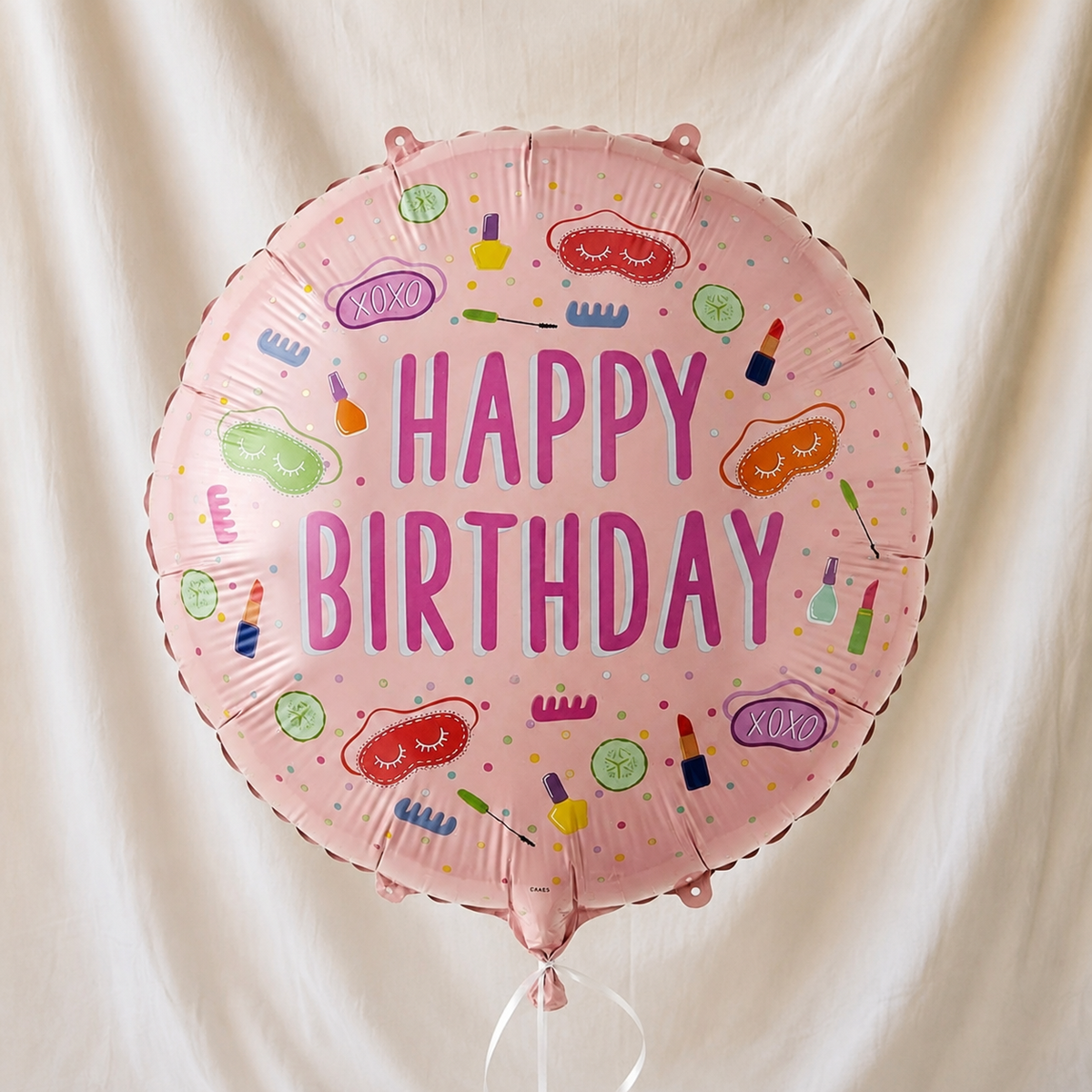 Happy Birthday Pink Cosmetic Balloon