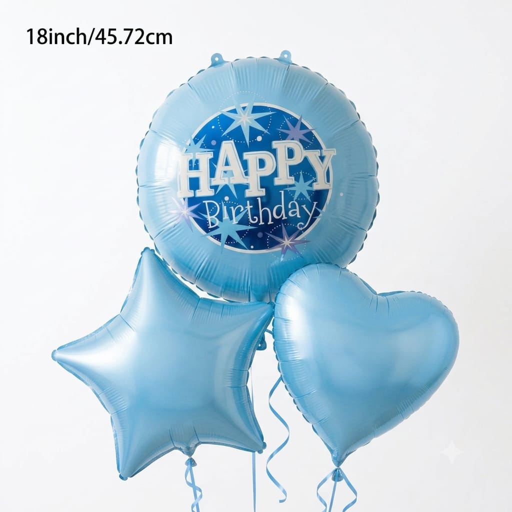 Blue Package Happy Birthday Foil Balloons