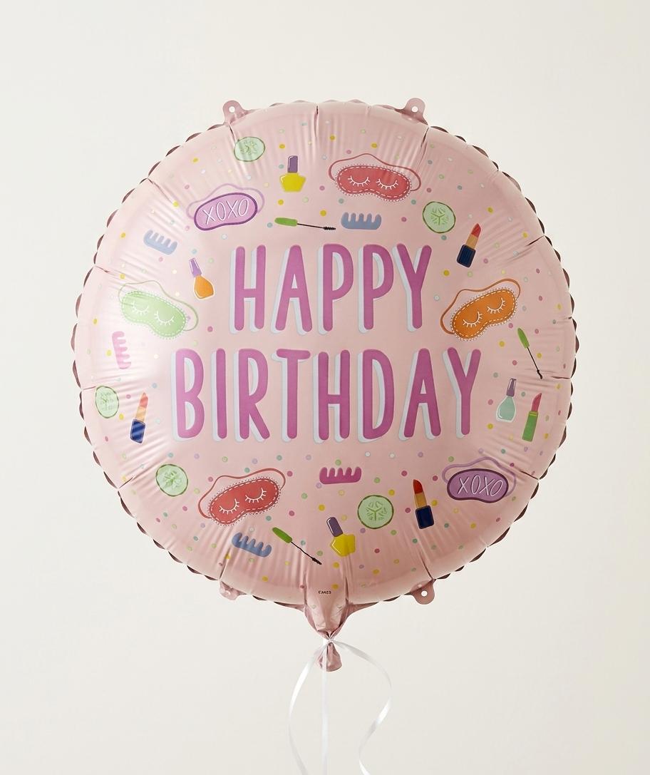 Happy Birthday Pink Cosmetic Balloon