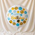Blue and Gold Polka Dot Happy Birthday