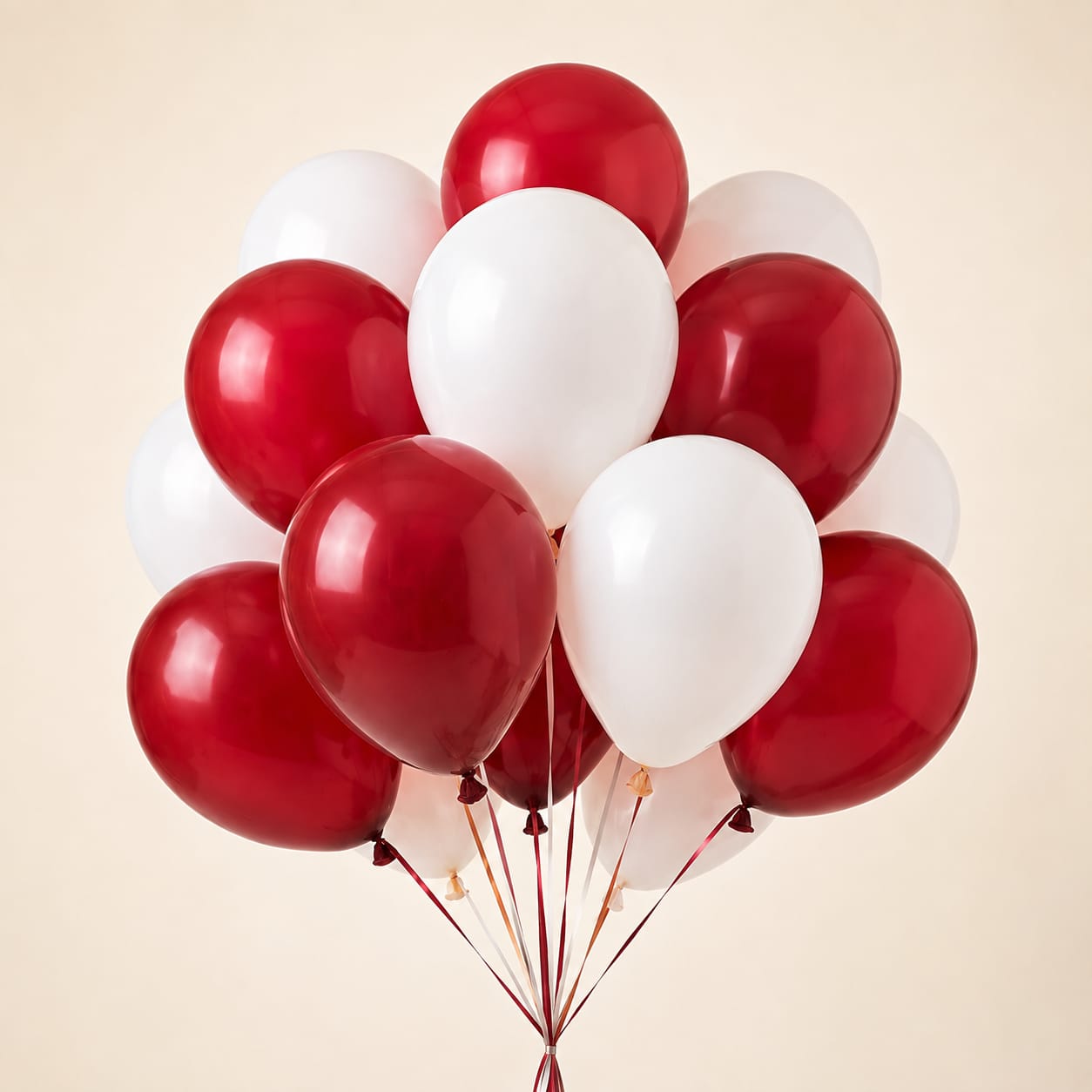 10 Mix & Match Balloons in ivory red